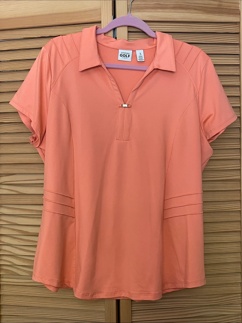 Women's Coral Polo Golf Top with Collar